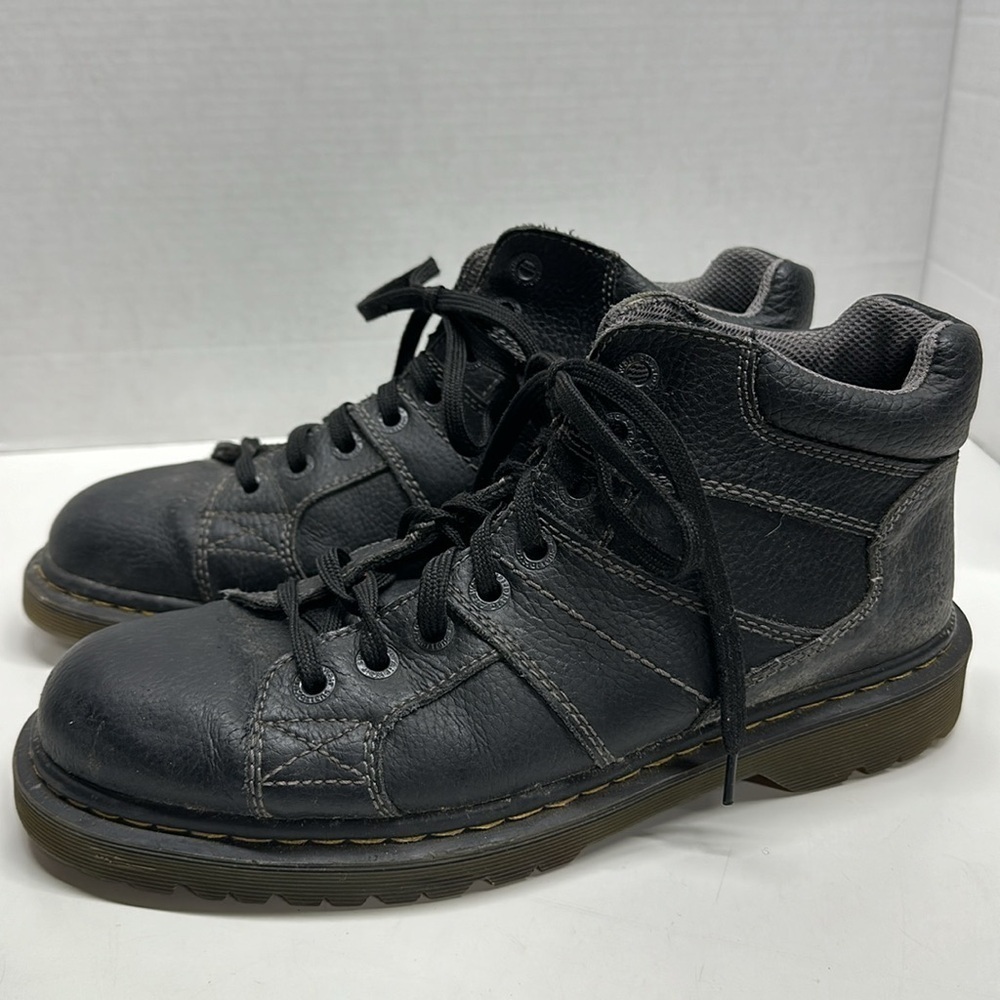 Dr Martens Harrisland Boots Leather Lace Up Work Shoes Docs Black Men's Size 11